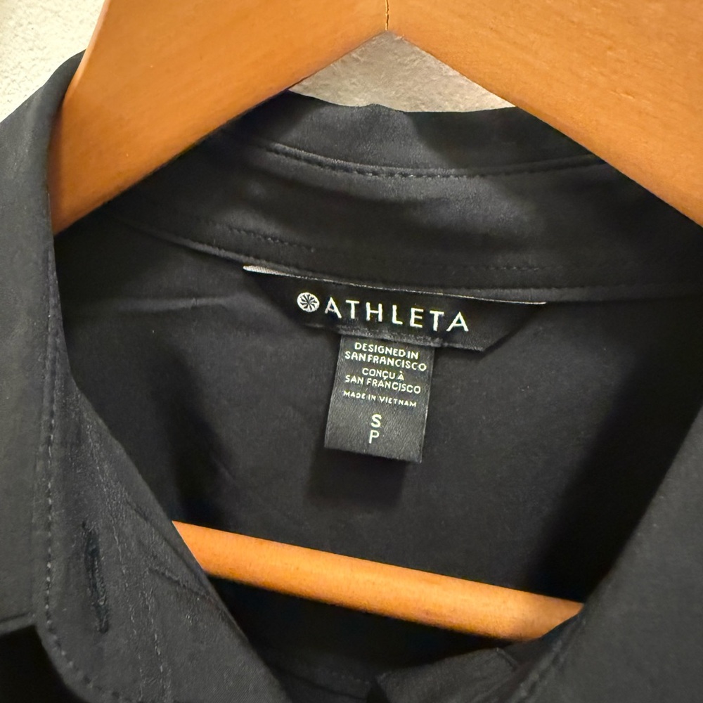 Athleta Super Soft Black Button-Up Athleisure Shi… - image 2